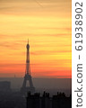 Evening glow of the Eiffel Tower 61938902
