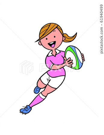Rugby girls run through splendid steps. Rugby girls run through splendid steps. 61940499