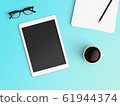  Modern workspace. Top view. Flat lay style. 61944374
