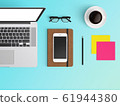  Modern workspace. Top view. Flat lay style. 61944380