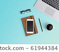  Modern workspace. Top view. Flat lay style. 61944384