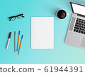  Modern workspace. Top view. Flat lay style. 61944391