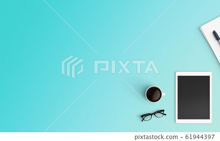 Modern workspace. Top view. Flat lay style. Modern workspace. Top view. Flat lay style. 61944397