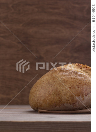 bread on wooden table background 61944908