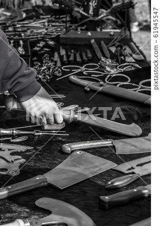 toned design set of large iron knives axes 61945547