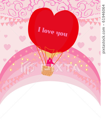 Hot Air Balloon and romantic couple - Valentine Hot Air Balloon and romantic couple - Valentine 61946064
