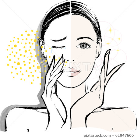 Woman hay fever before after 61947600