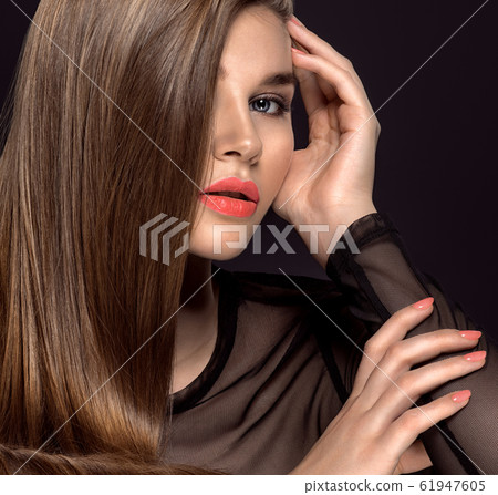 Woman with beauty long brown hair. Beauty woman Woman with beauty long brown hair. Beauty woman 61947605