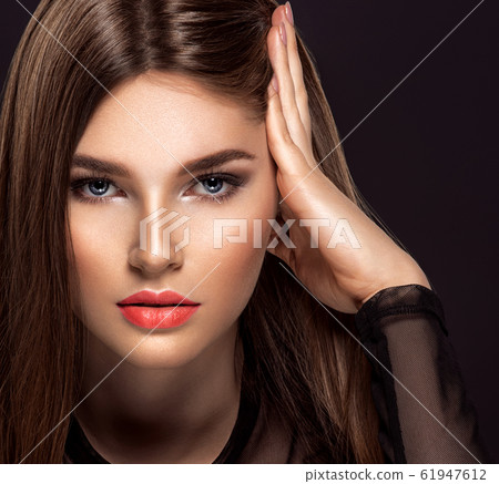 Woman with beauty long brown hair. Beauty woman Woman with beauty long brown hair. Beauty woman 61947612