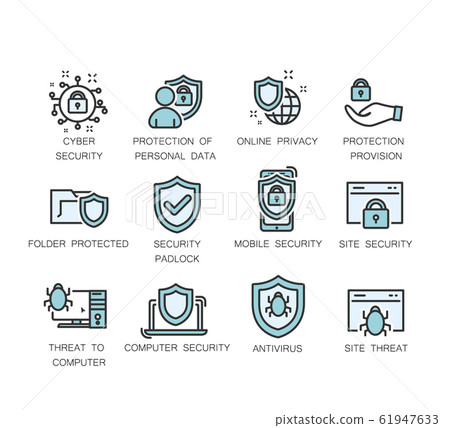 Cyber security icons.  61947633