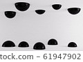 Black spheres on a white background. 3d render 61947902