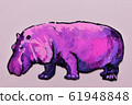 Pink walking hippo 61948848