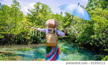 A young traveler girl relax in the holiday A young traveler girl relax in the holiday 61950111