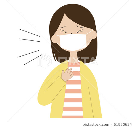 Cough, woman, sickness, mask Cough, woman, sickness, mask 61950634