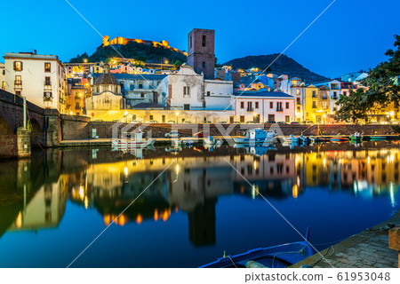 The village of Bosa in Sardinia 61953048