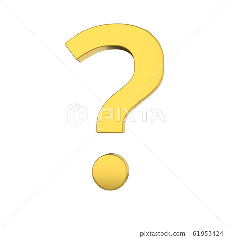 Gold question mark. 3d illustration isolated on white background Gold question mark. 3d illustration isolated on white background 61953424