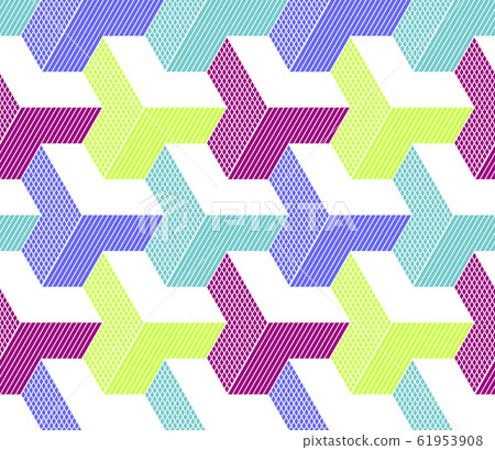 Seamless isometric pattern. 3D illusion. - Stock Illustration [61953908 ...