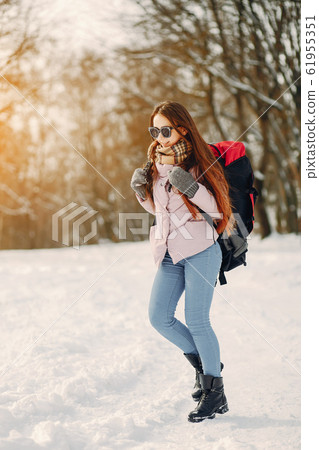 girl with backpack girl with backpack 61955351