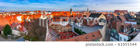 Bamberg. Panoramic view of the city in the evening. Bamberg. Panoramic view of the city in the evening. 61955544