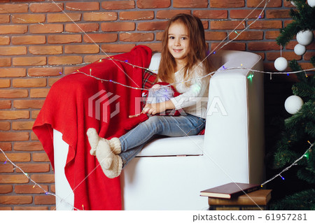 Little girl in a studio 61957281