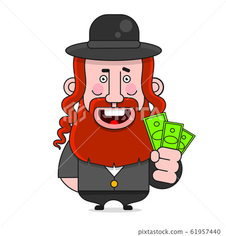 Bearded Jew In A Hat . Vector Illustration For 61957440