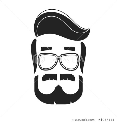 Vector View Of A Bearded Man's Profile Logo For A 61957443