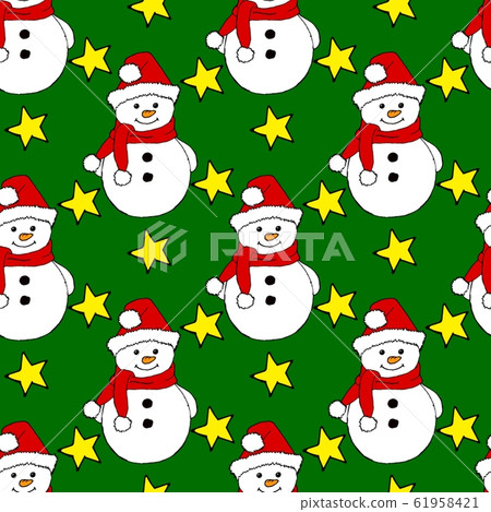 Christmas seamless pattern with snowman, fir... - Stock Illustration ...