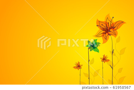 Beautiful color floral card. Sunny background. 61958567