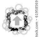 Line icon with gunge elements. Arrow in up direction. 61958569