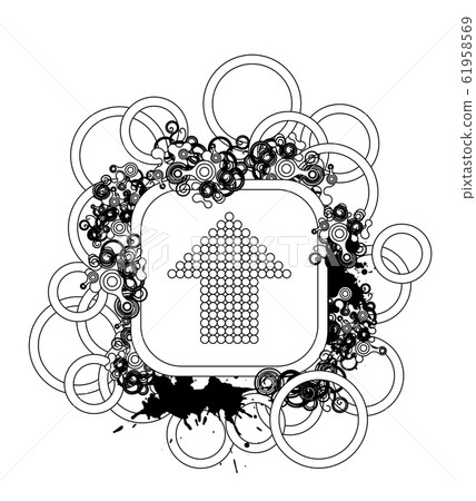 Line icon with gunge elements. Arrow in up direction. 61958569