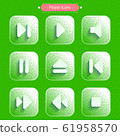 Icons for media player. Dotted background. 61958570