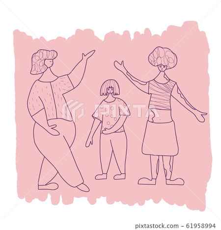 Body positive concept. Vector color flat design. Body positive concept. Vector color flat design. 61958994