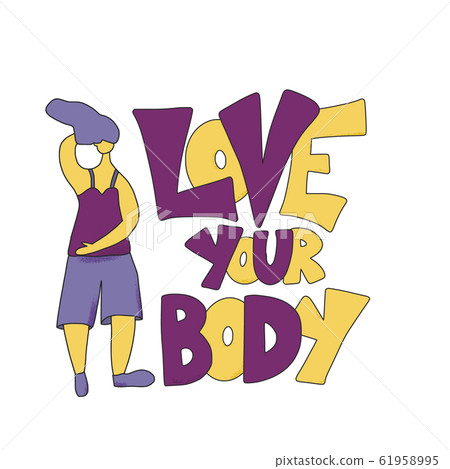 Body positive concept. Vector color flat design. Body positive concept. Vector color flat design. 61958995
