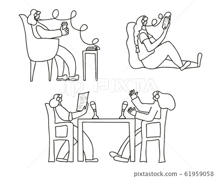 Podcast vector concept. Girl with audio stuff. 61959058