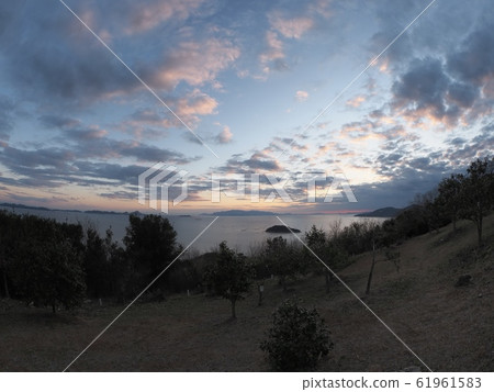 View of Harima Nada seen from Cape Manyo at dusk 61961583