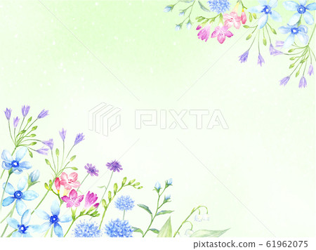 Watercolor painted plant frame watercolor background fresh green Watercolor painted plant frame watercolor background fresh green 61962075