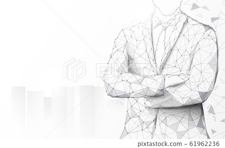 Portrait of businessman in full suit keeping arms crossed on abstract city Portrait of businessman in full suit keeping arms crossed on abstract city 61962236