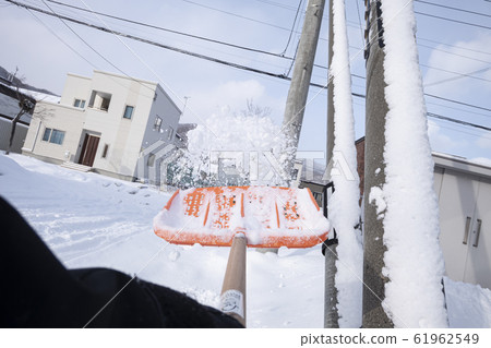 Snow removal work (POV shooting) 61962549
