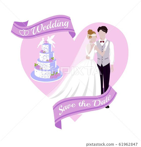 Wedding background with bride and bridegroom,... - Stock Illustration  [61962847] - PIXTA