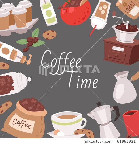 Coffee cartoon frame objects vector... - Stock Illustration [61962921] -  PIXTA