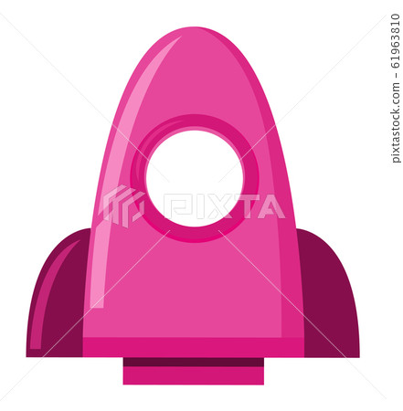 Pink spaceship on white background Pink spaceship on white background 61963810