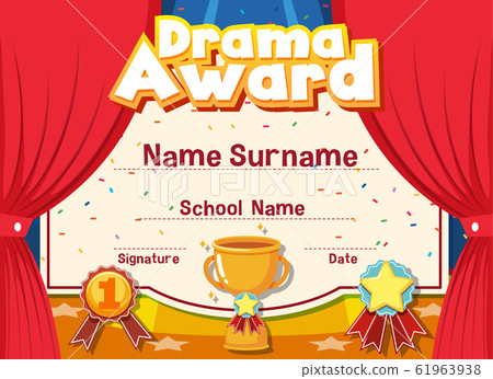 Certificate template for drama award with stage in 61963938