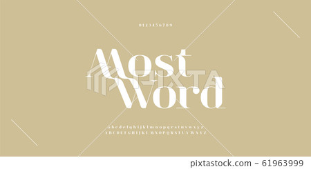Elegant alphabet letters font and number. Classic 61963999