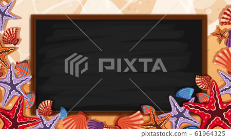 Border template with summer theme in background Border template with summer theme in background 61964325