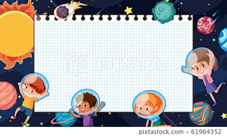 Border template with space theme in background Border template with space theme in background 61964352