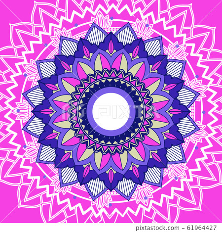 Mandala patterns on pink background 61964427