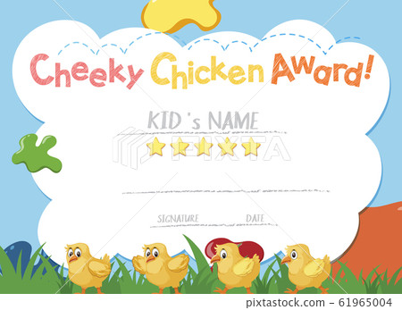 Certificate template for cheeky chicken award with - Stock Illustration ...