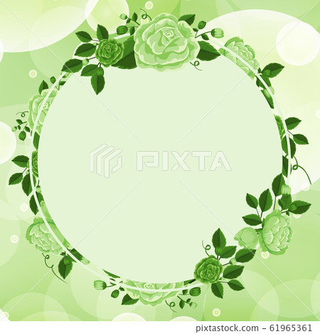 Background design with green flower frame Background design with green flower frame 61965361