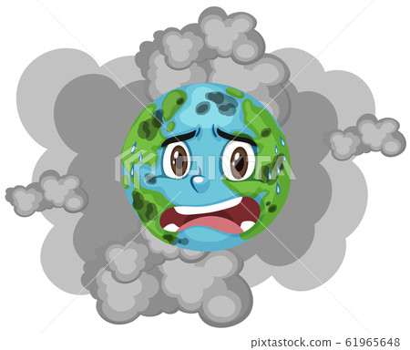 Pollution on earth with smoke in background Pollution on earth with smoke in background 61965648