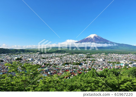 Blue sky and fresh green of early summer And Mt. Fuji Blue sky and fresh green of early summer And Mt. Fuji 61967220
